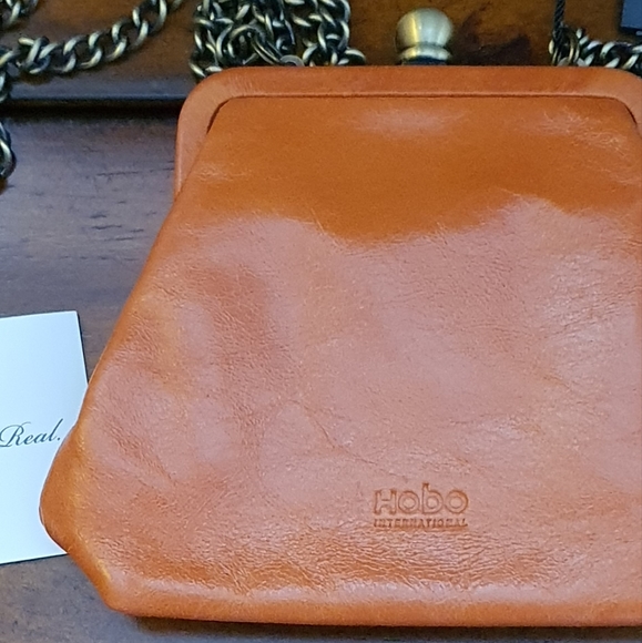 🆕 HOBO Mini Crossbody Leather Bag with Long Chain Strap. NWOT - Picture 4 of 9